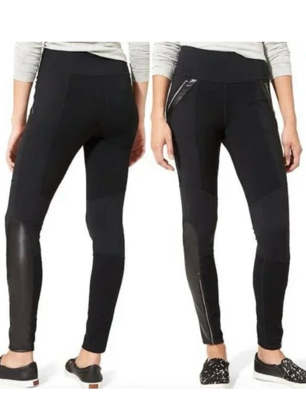 Athleta Black Moto-Style Sculpting Leggings